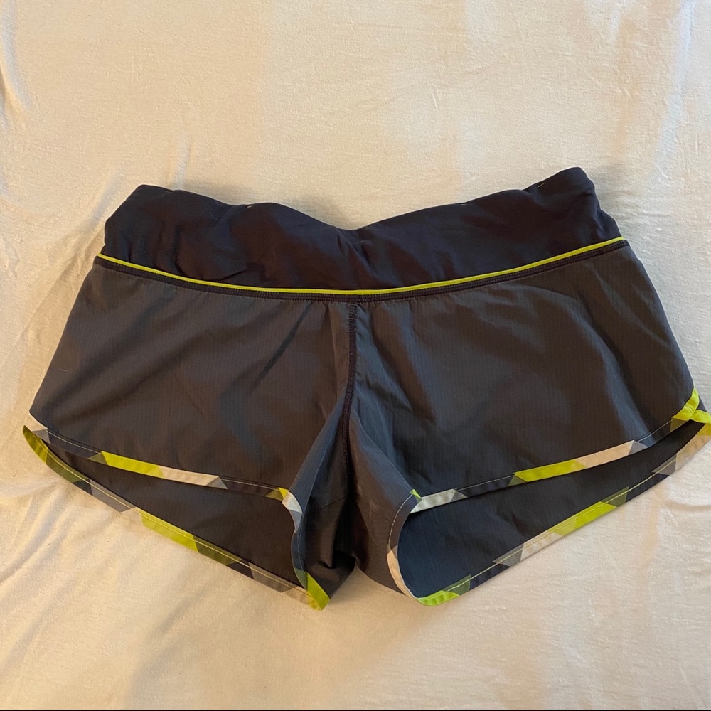 Green and grey lululemon shorts